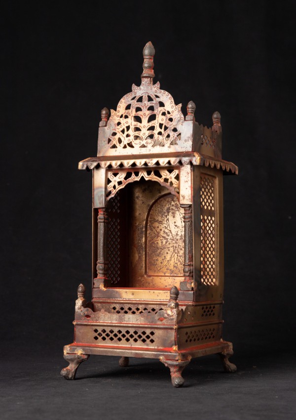 Old metal Buddhist shrine